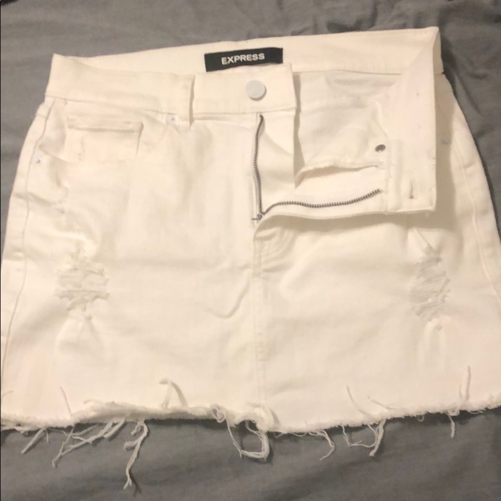 Express white denim skirt